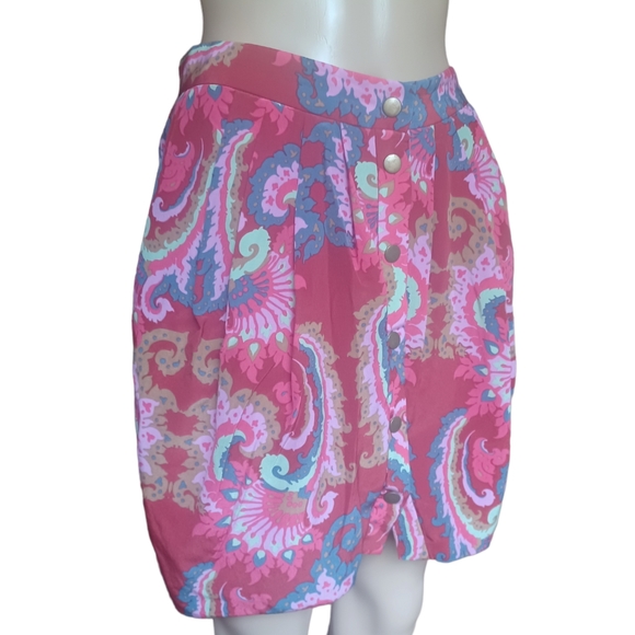 Tibi New York Womens Silk Skirt With Pockets Multicolor Button Down Size Small - Picture 5 of 8